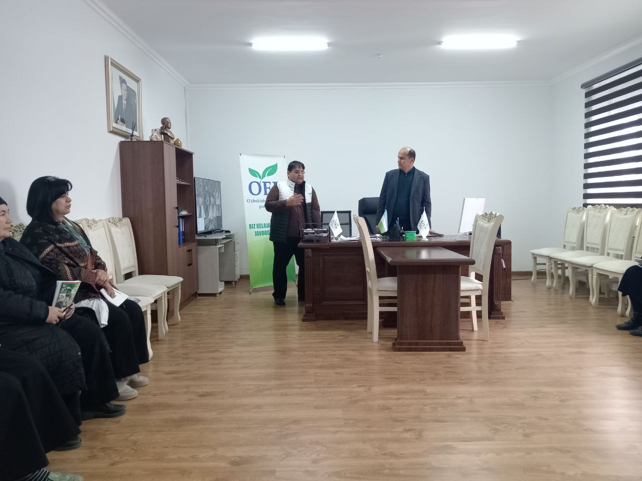 O`zbekiston ekologik partiyasi Yangiariq tuman bo`limi  kengashi raisi A. Yusupov San epid qo`mita Yangiariq tuman bo`limi xodimlari bilan uchrashdi.